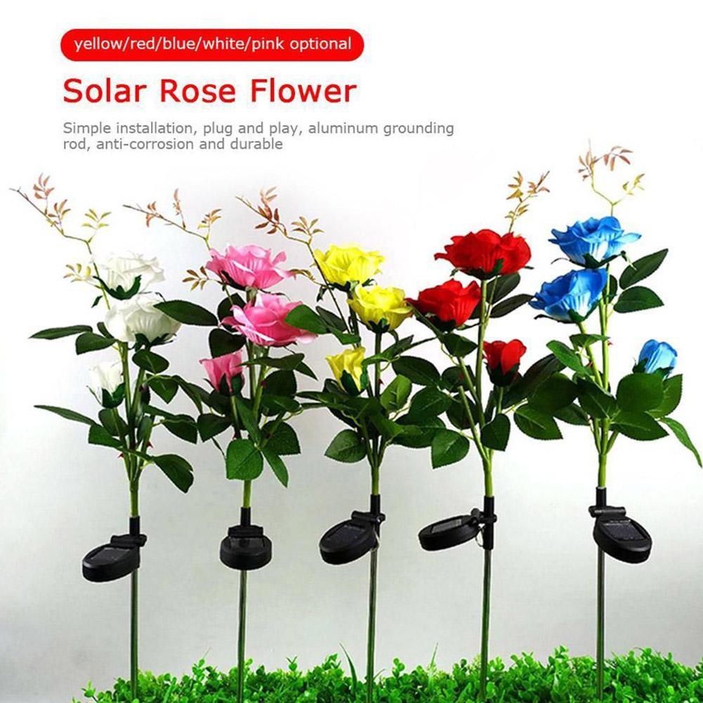 Solar para a Estaca ao ar Luz de Energia Flor Solar Rosa Lâmpada Led Livre Festa Lírio Jardim Pátio Decoração Luz 5 High Quality Luzes e Iluminação