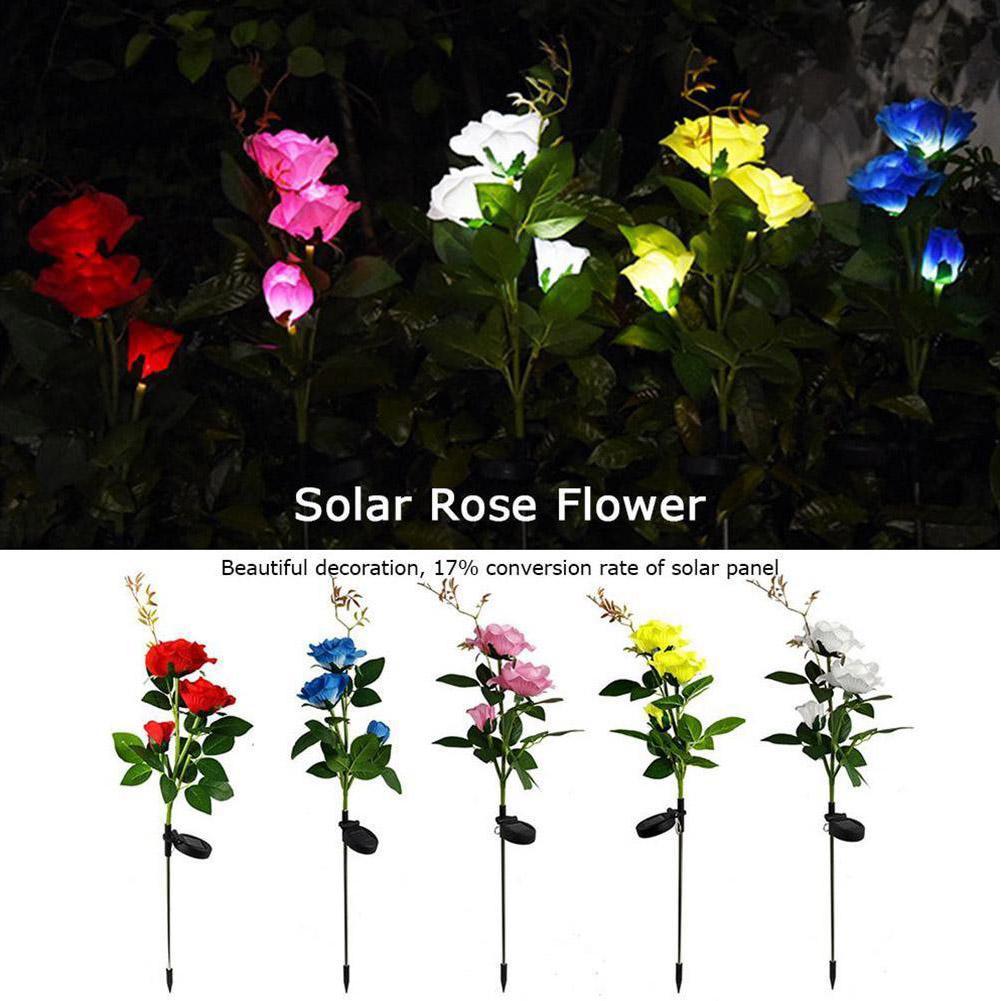Solar para a Estaca ao ar Luz de Energia Flor Solar Rosa Lâmpada Led Livre Festa Lírio Jardim Pátio Decoração Luz 8 Flor solar luz rosa flor lâmpada led