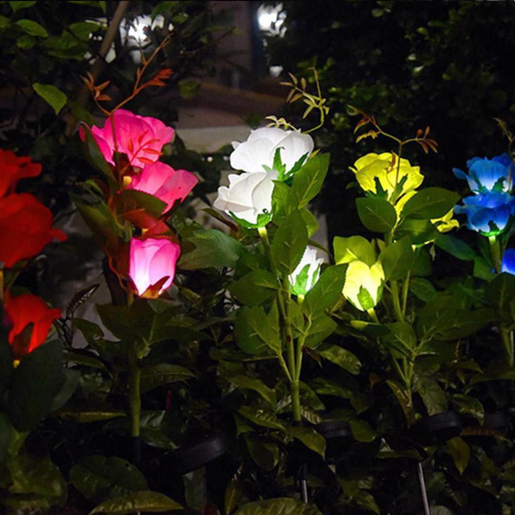 Solar para a Estaca ao ar Luz de Energia Flor Solar Rosa Lâmpada Led Livre Festa Lírio Jardim Pátio Decoração Luz 10 Lâmpadas solares