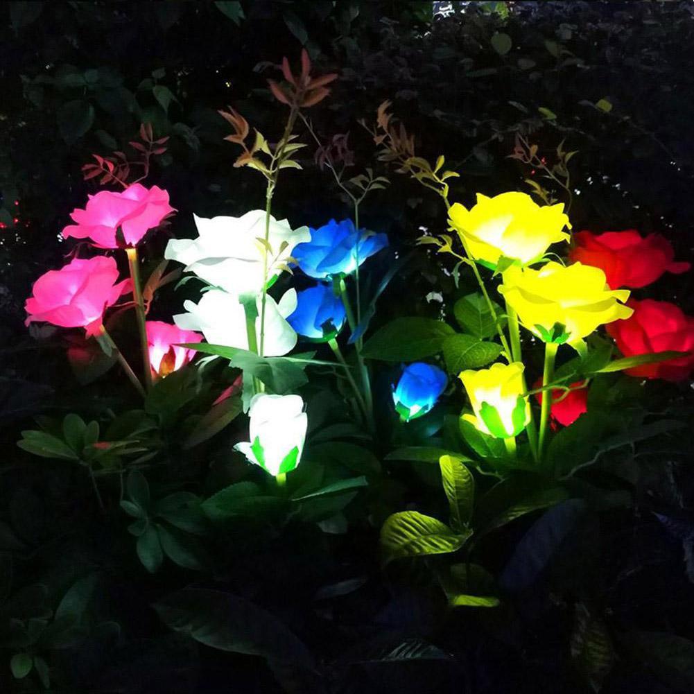 Solar para a Estaca ao ar Luz de Energia Flor Solar Rosa Lâmpada Led Livre Festa Lírio Jardim Pátio Decoração Luz 11 luz de energia solar para a estaca