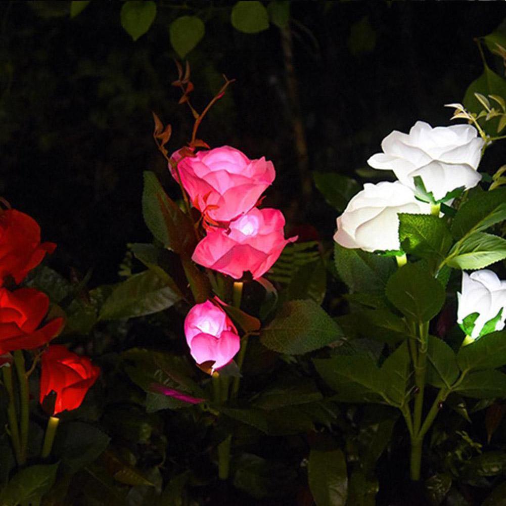 Solar para a Estaca ao ar Luz de Energia Flor Solar Rosa Lâmpada Led Livre Festa Lírio Jardim Pátio Decoração Luz 13 Luzes e Iluminação