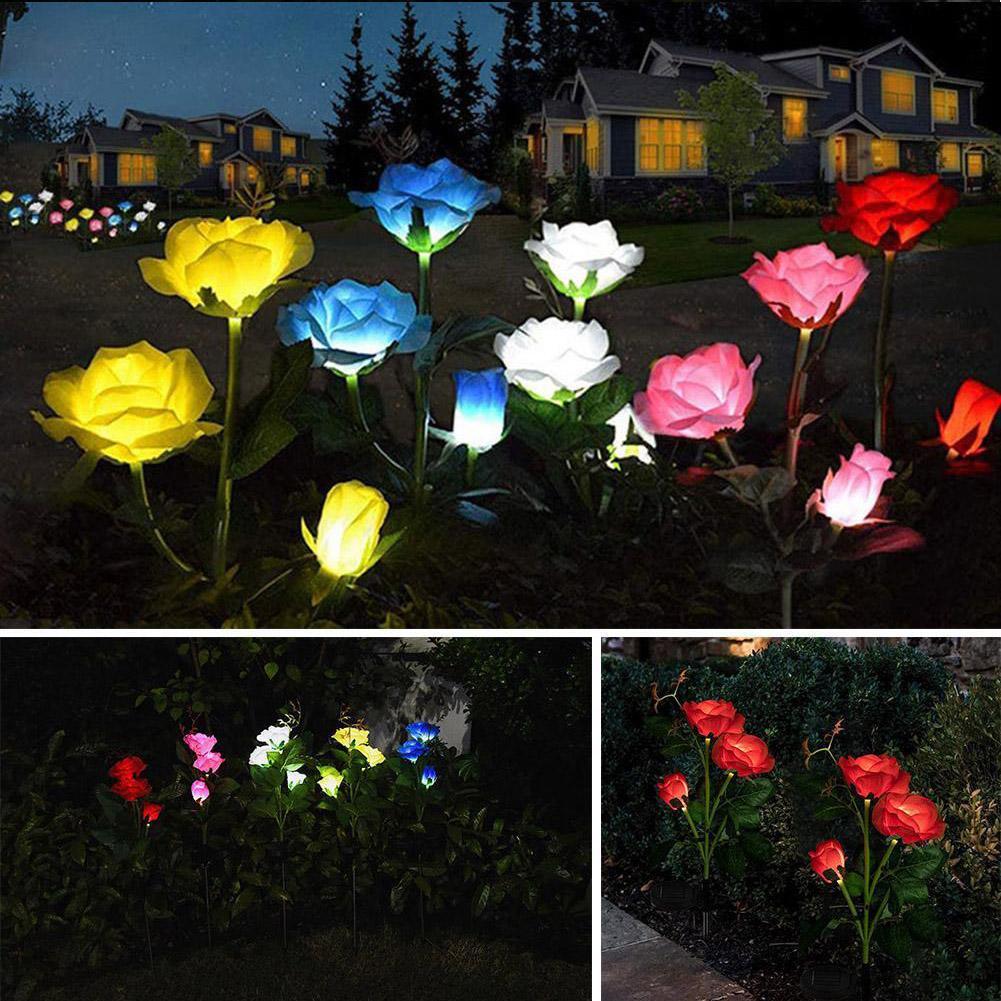 Solar para a Estaca ao ar Luz de Energia Flor Solar Rosa Lâmpada Led Livre Festa Lírio Jardim Pátio Decoração Luz 14 ao ar livre festa lírio rosa luz jardim pátio decoração luz