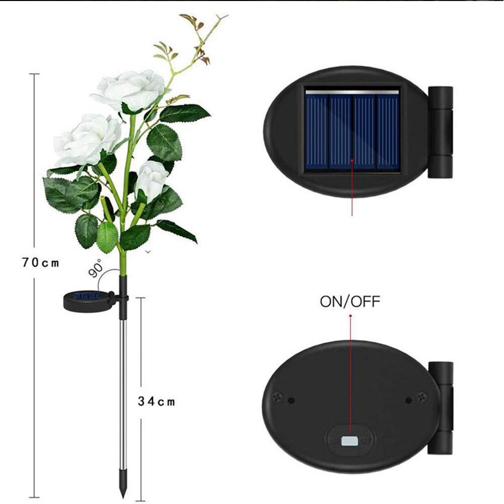 Solar para a Estaca ao ar Luz de Energia Flor Solar Rosa Lâmpada Led Livre Festa Lírio Jardim Pátio Decoração Luz 19 High Quality Luzes e Iluminação