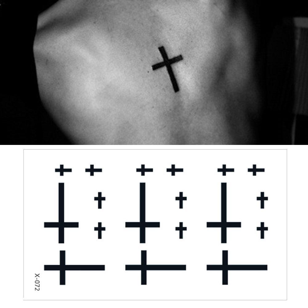 Croix Nuque Tatouage Cou Homme Autocollant de Tatouage Temporaire en Forme de Pistolet pour Homme, Petit,  Croix, Doigt, Cou, Main, Flash, Faux, Fille, Femme | AliExpress