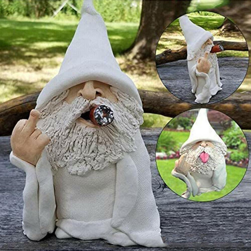 Garden Gnome Ornaments Smoking Wizard Große Zunge Gnome