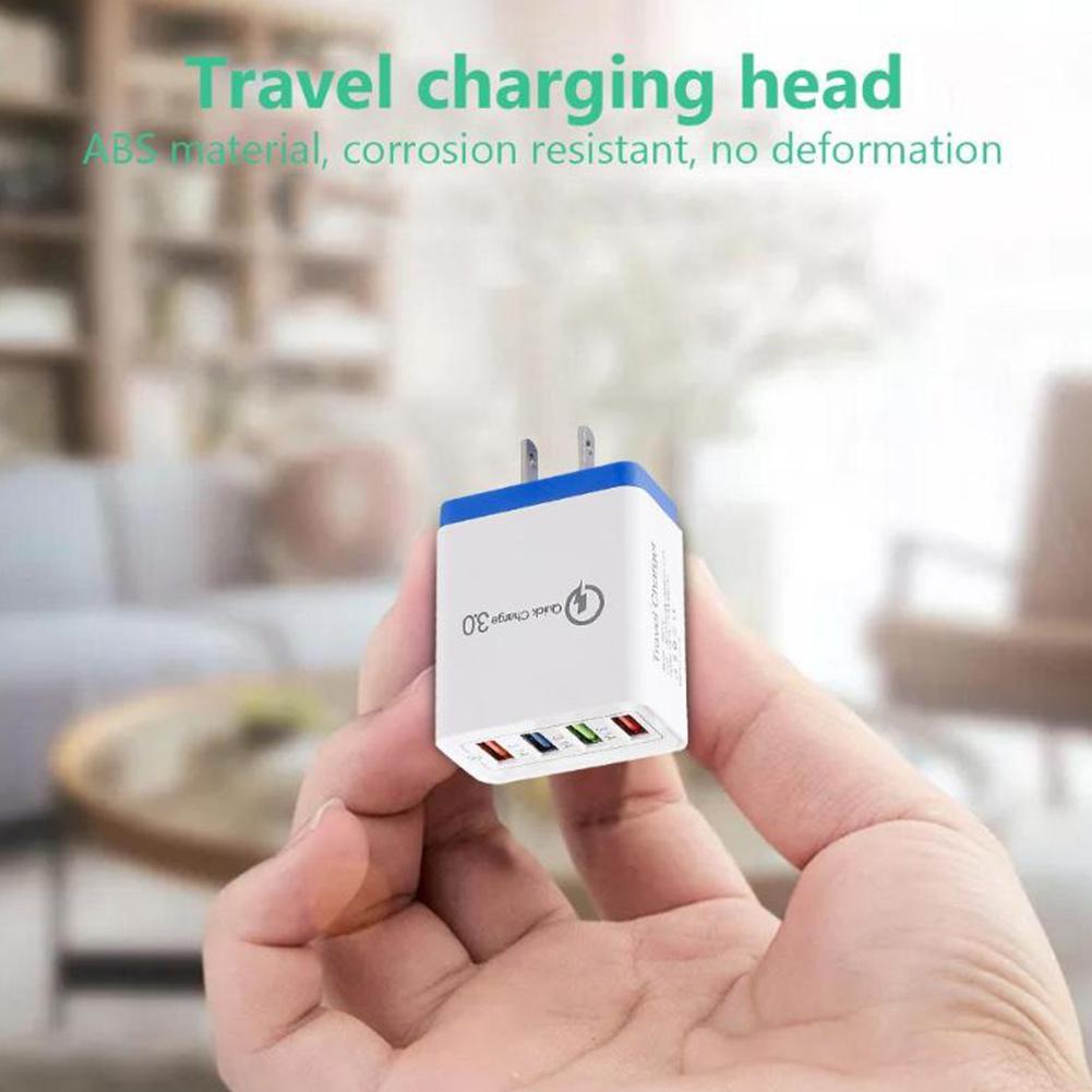 thumbnail image 2 of Wartleves Cargador de pared multipuerto de carga rápida 3.0 con 4 puertos USB y adaptador Hub US Power, 2 of 7