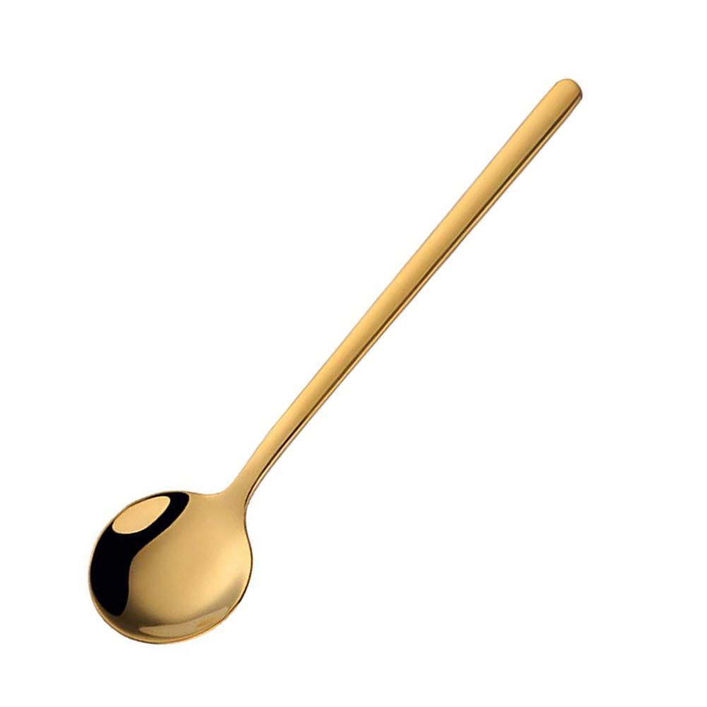 1 шт. Золотая стальная ложка для льда в стиле ретро, перемешивающая круглаяложка для кофе, десерт для сахарного супа, чайные ложки для кухни