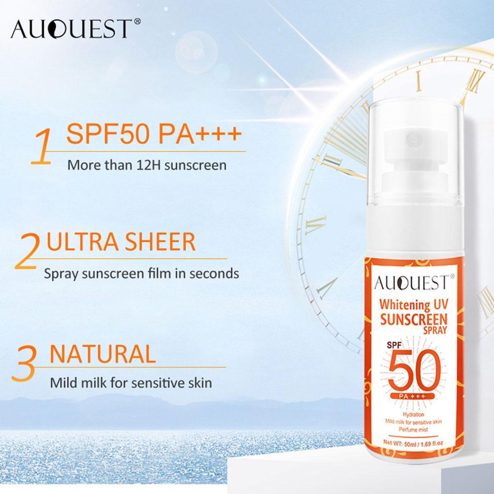 50ML UV Sunscreen Mist Outdoor Oil-free Sunscreen Spray Waterproof SPF 50+ Sun Protection For Beach Sport Sunscreen Spray