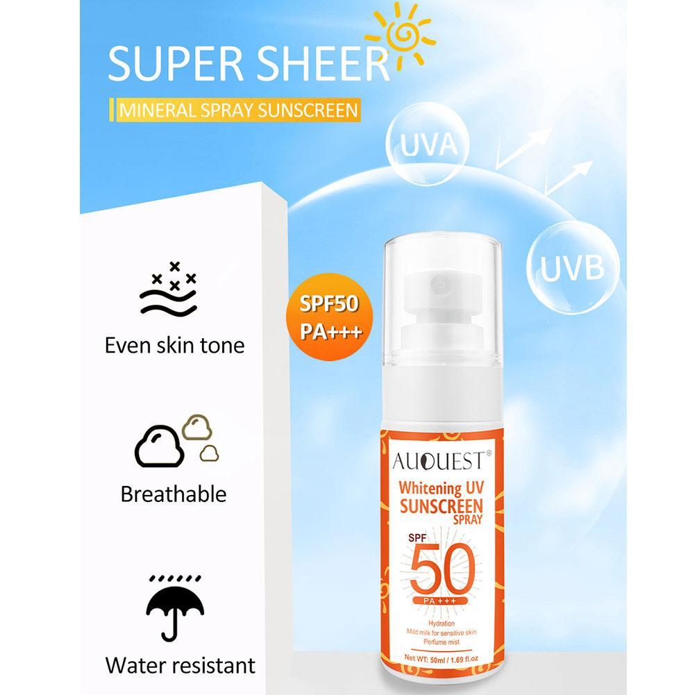 50ML UV Sunscreen Mist Outdoor Oil-free Sunscreen Spray Waterproof SPF 50+ Sun Protection For Beach Sport Sunscreen Spray