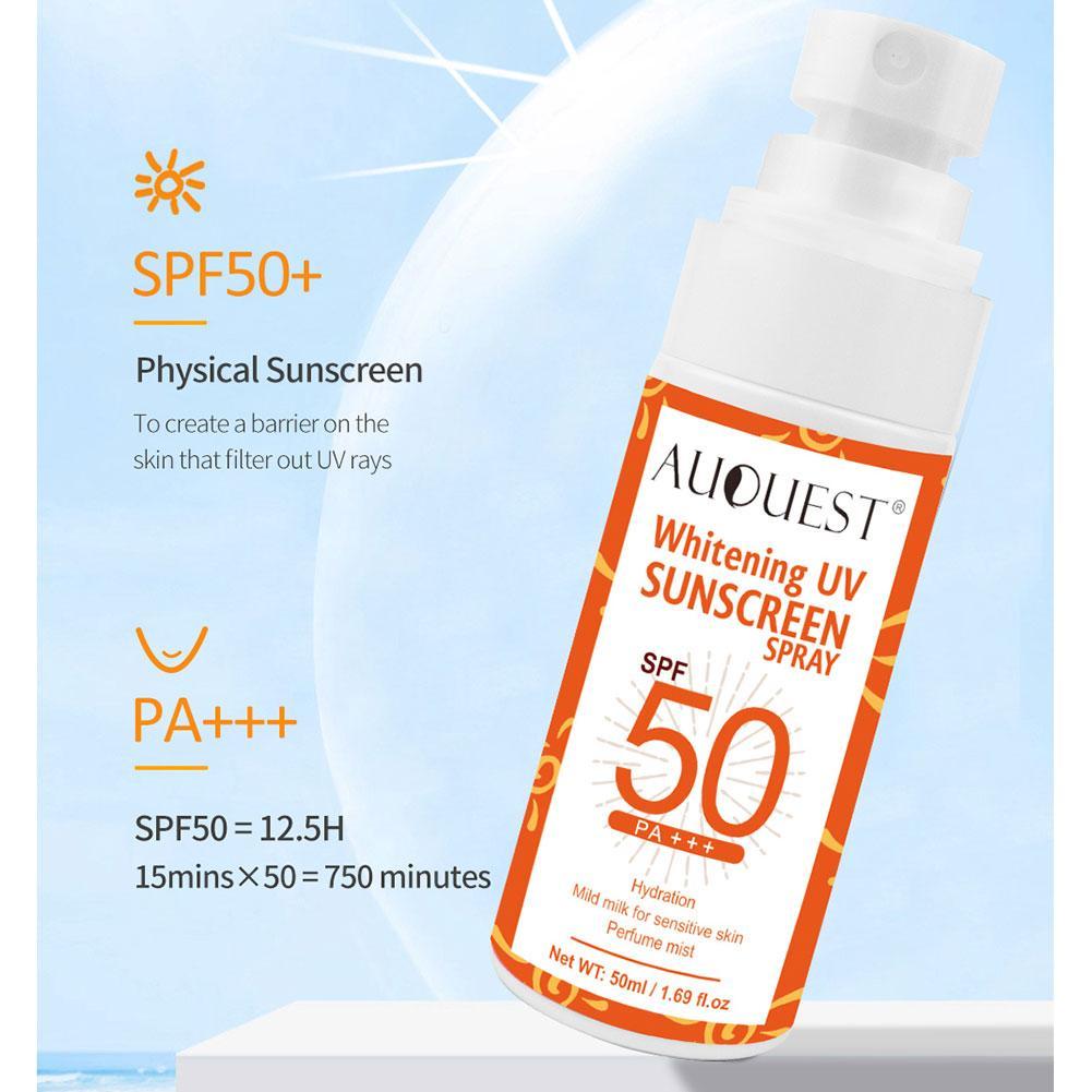 50ML UV Sunscreen Mist Outdoor Oil-free Sunscreen Spray Waterproof SPF 50+ Sun Protection For Beach Sport Sunscreen Spray