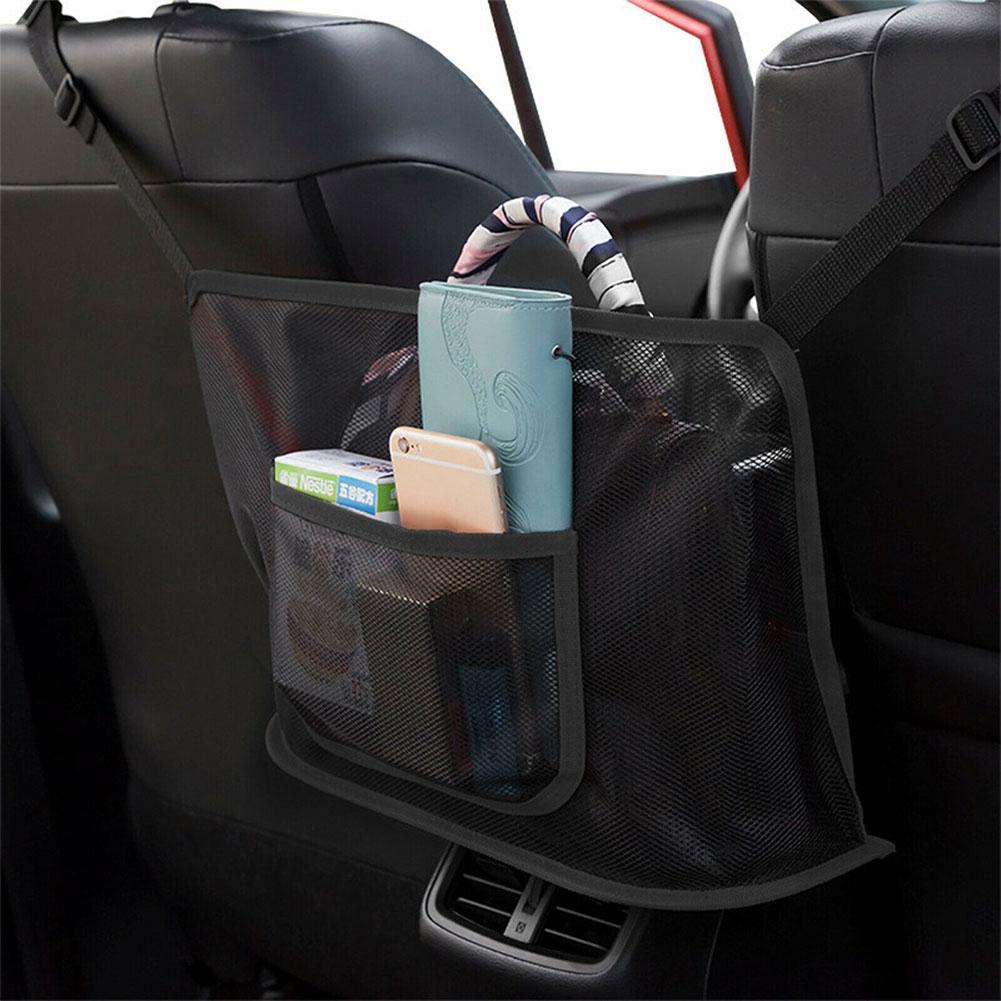 Car Net Pocket Handbag Holder Universal Car Seat Side Mesh Bags Organizers