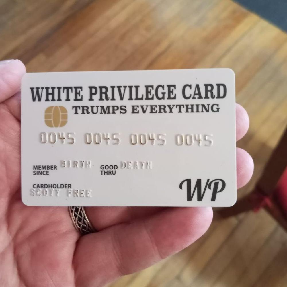 White Privilege Card Slot, Novel Wallet Size Can Collect Laminated Gift