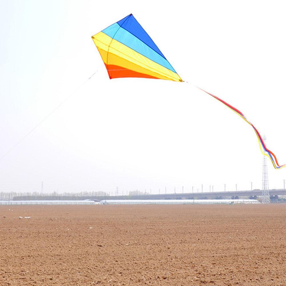 Colorful Gradient Long Tail Rainbow Kite Parafoil Pocket Kite Outdoor Fun Tnt 