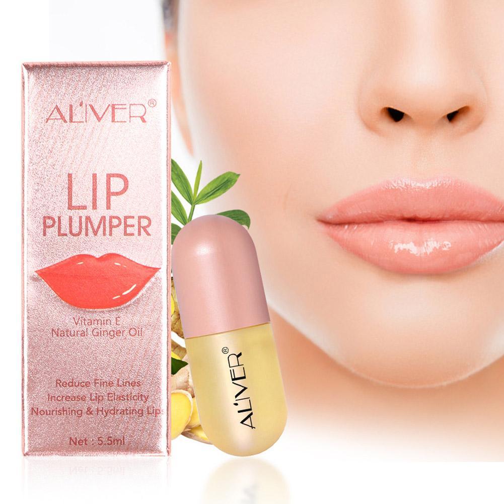 5.5ml Ginger Volume Lips Plumper Oil Moisturizing Repairing Reduce Lip Fine Line Cosmetics Sexy Lip Plump Enhancer Makeup