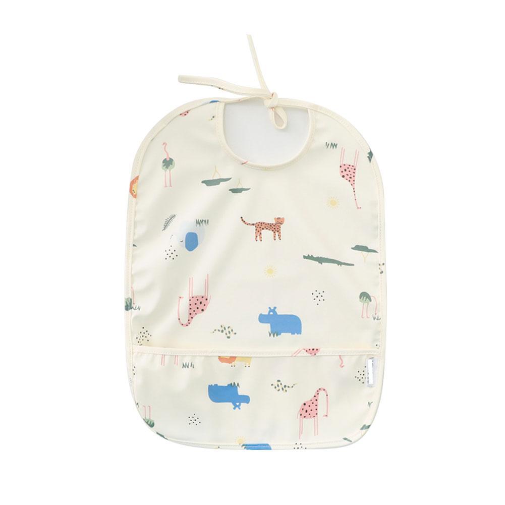 Bavoir Sans Manches Avec Poche Pour Bebe Accessoires Pour Enfants Tablier De Dessin Impermeable Ajustable Joli Imprime Mdinashop مدينة شوب