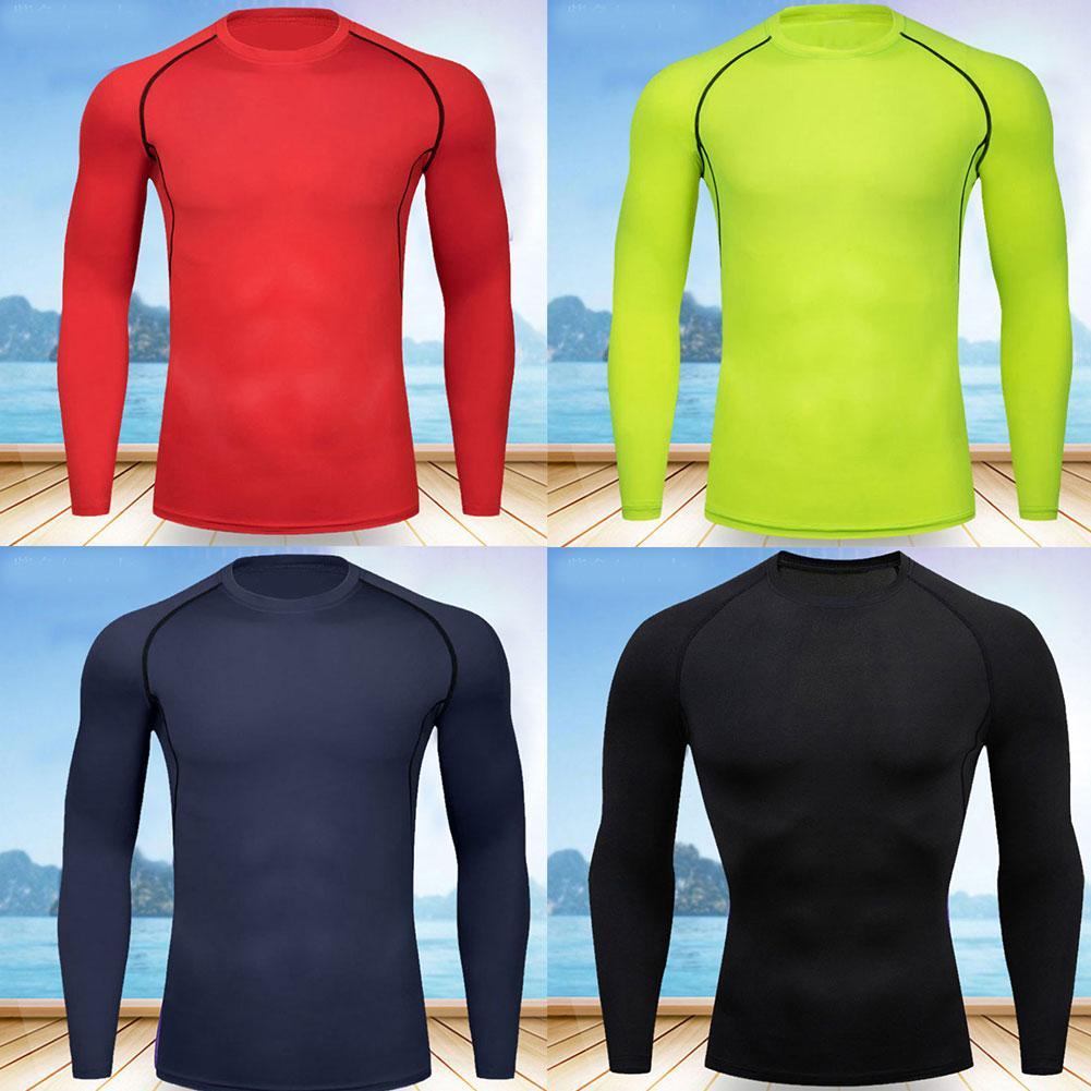 thumbnail image 3 of SGACAI Camiseta larga de compresión para hombre para correr, camisetas deportivas de entrenamiento de secado rápido. EE. UU., 3 of 7