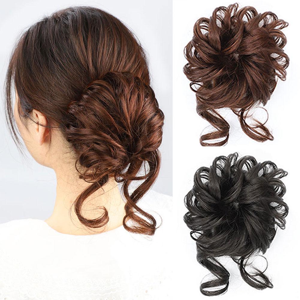 thumbnail image 3 of Wartleves Moño desordenado para mujer, postizo, cola de caballo, cabello rizado, rápido, A4R3, 3 of 7