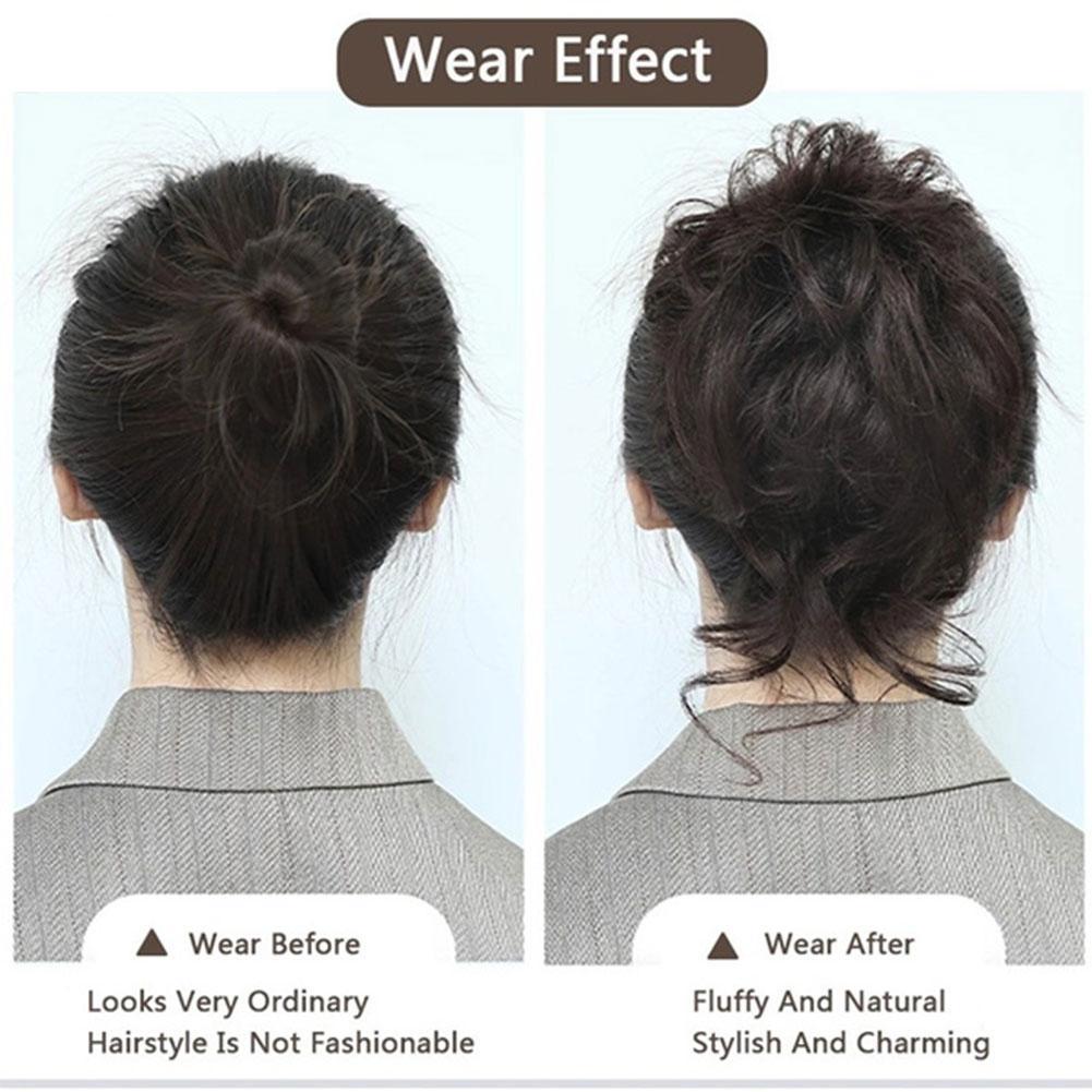 thumbnail image 4 of Wartleves Moño desordenado para mujer, postizo, cola de caballo, cabello rizado, rápido, A4R3, 4 of 7