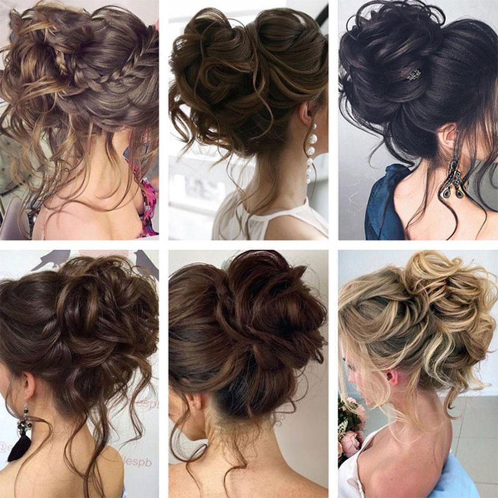thumbnail image 2 of Wartleves Moño desordenado para mujer, postizo, cola de caballo, cabello rizado, rápido, A4R3, 2 of 7