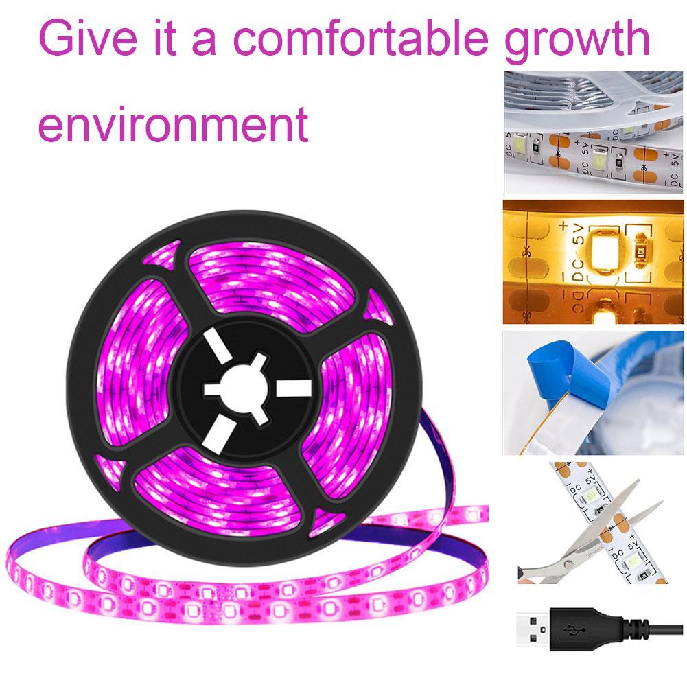 thumbnail image 2 of SGACAI Tira de luz LED para cultivo de plantas Ruifaya, luz para cultivo de plantas de interior, tira de luz LED de espectro completo USB resistente al agua para cultivo de plantas en invernaderos,, 2 of 7