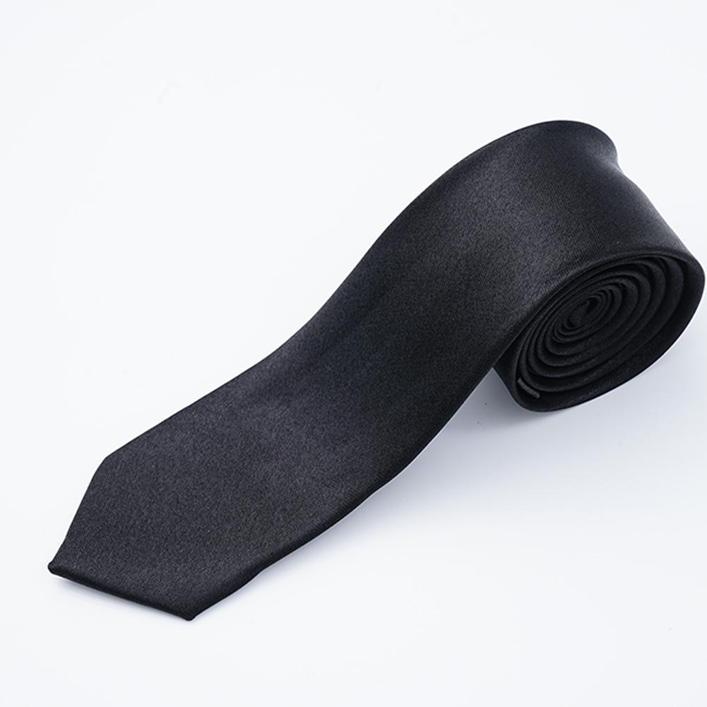 thumbnail image 3 of Ruifaya Corbata de hombre delgada clásica negra corbata de boda para niños lisa RÁPIDA --us Slim, 3 of 7