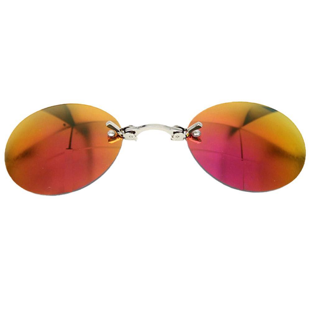 thumbnail image 5 of SGACAI Gafas de sol retro redondas con clip en la nariz, sin montura, para hombre, regalo para novio, 5 of 7