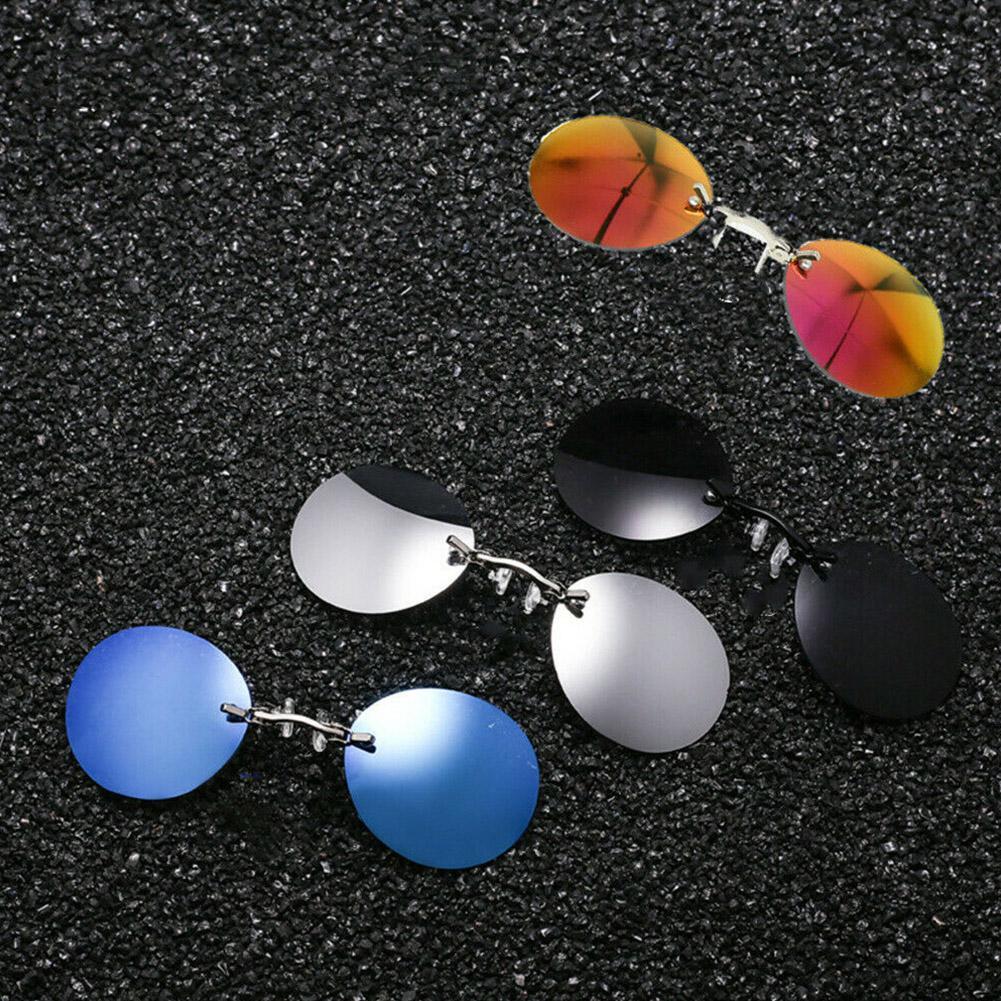 thumbnail image 3 of SGACAI Gafas de sol retro redondas con clip en la nariz, sin montura, para hombre, regalo para novio, 3 of 7