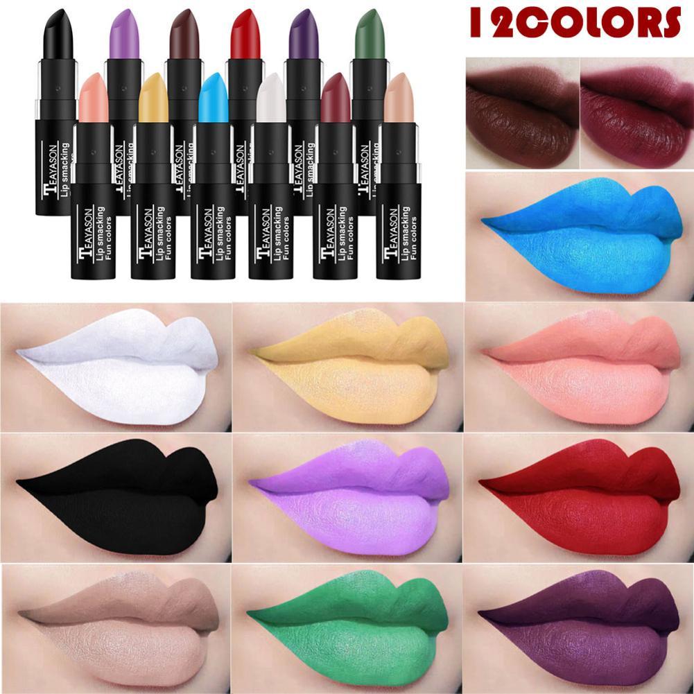 thumbnail image 4 of SGACAI Lápiz labial de 12 colores, maquillaje duradero, lápiz labial sexy, color mate, cosméticos, brillo de labios, 4 of 7