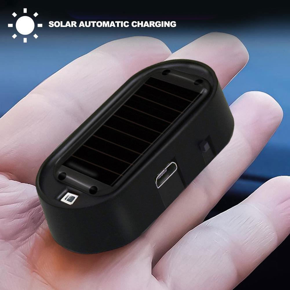 thumbnail image 5 of Ruifaya Alarma de coche con luz solar USB, luz de advertencia antirrobo, luz intermitente, luz de advertencia falsa para coche LW4 ↗, 5 of 7