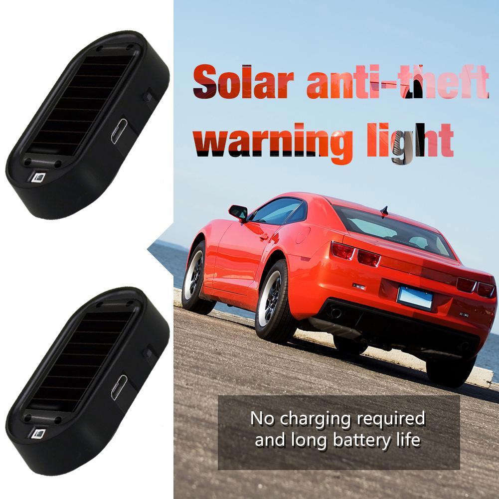 thumbnail image 3 of Ruifaya Alarma de coche con luz solar USB, luz de advertencia antirrobo, luz intermitente, luz de advertencia falsa para coche LW4 ↗, 3 of 7