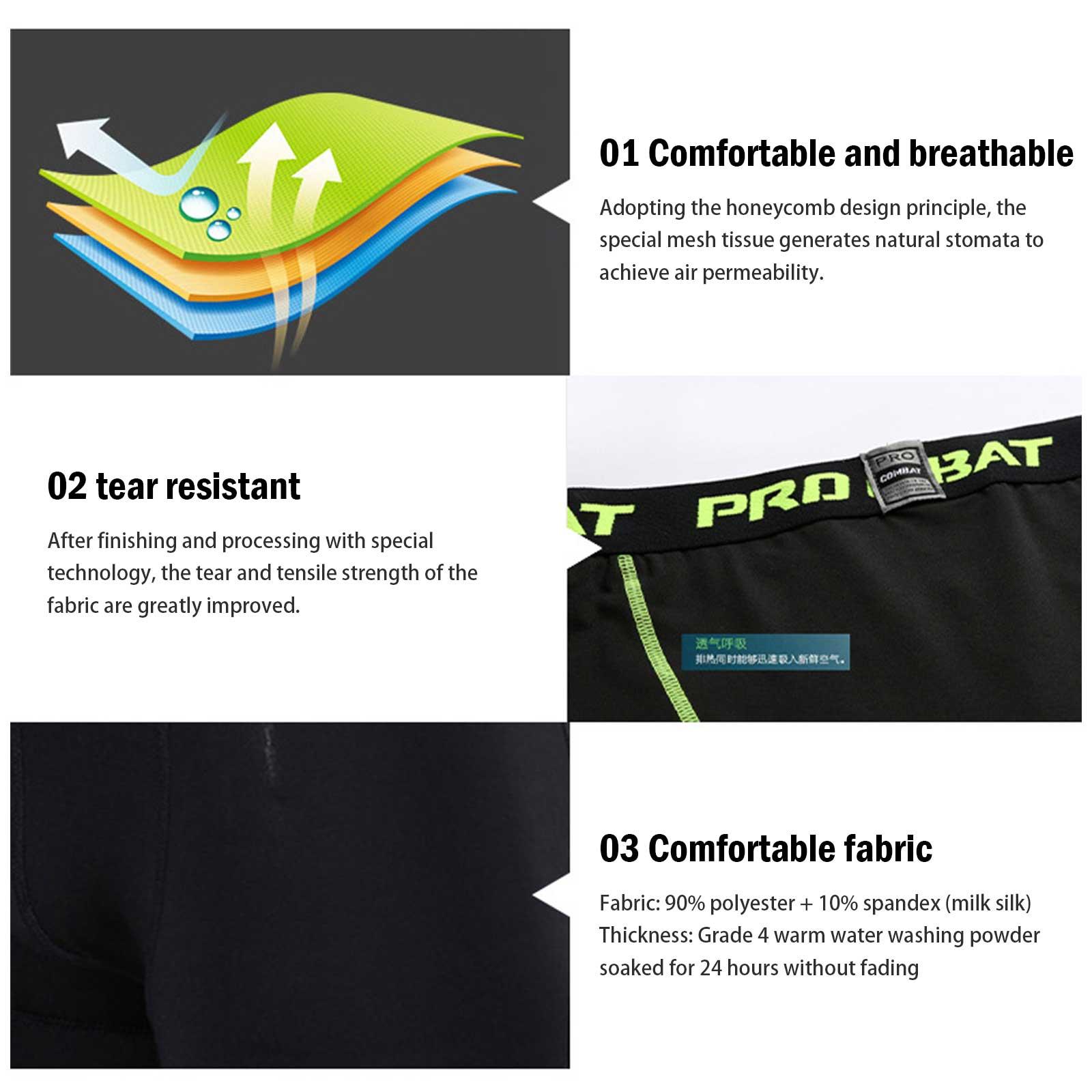 thumbnail image 4 of Ruifaya Boxers de entrenamiento para hombre, para correr, de secado rápido, transpirables y con absorción, 4 of 7