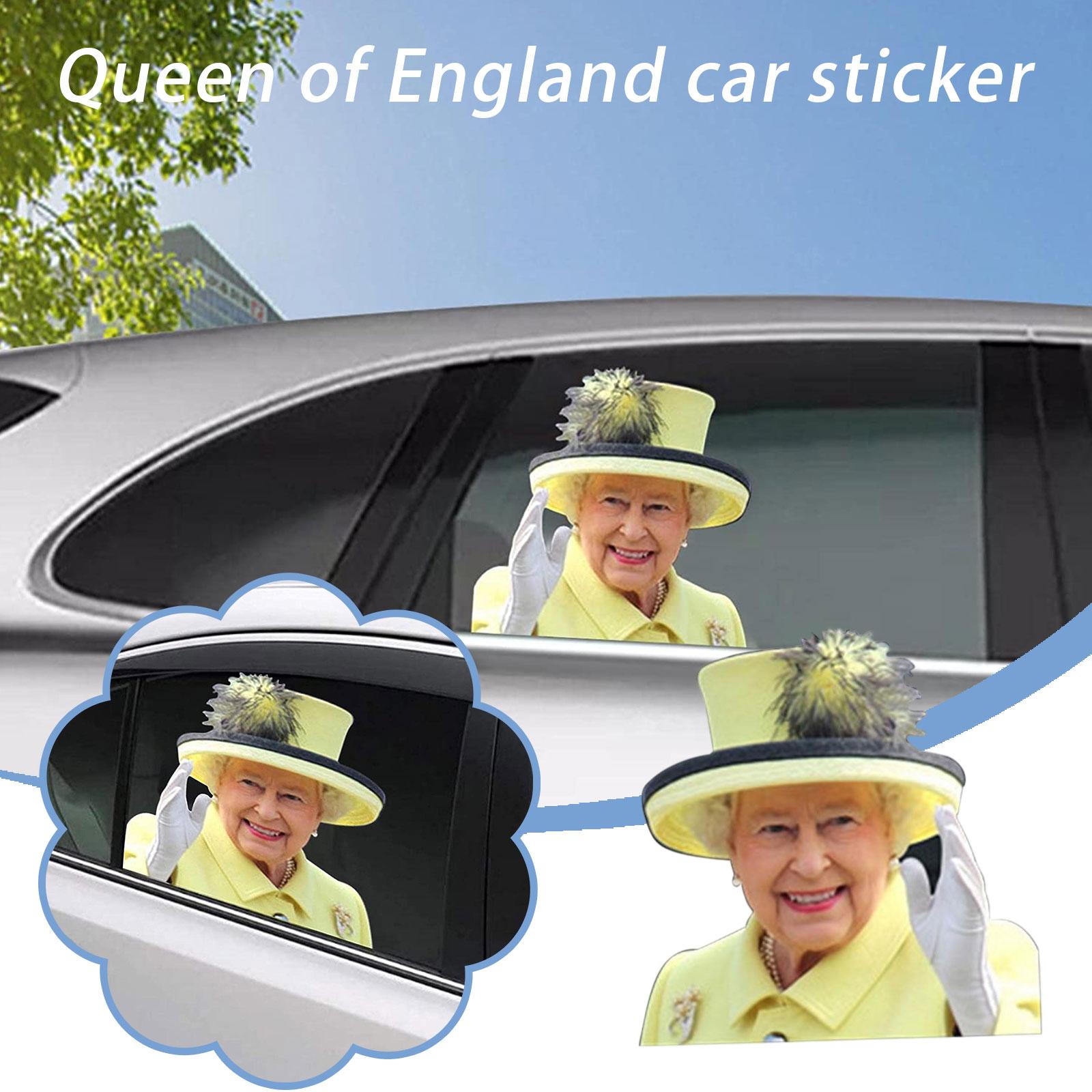 thumbnail image 3 of Wartleves Calcomanía para ventana de coche de la Reina de Inglaterra, impermeable, personalizada, J8T5, 3 of 7