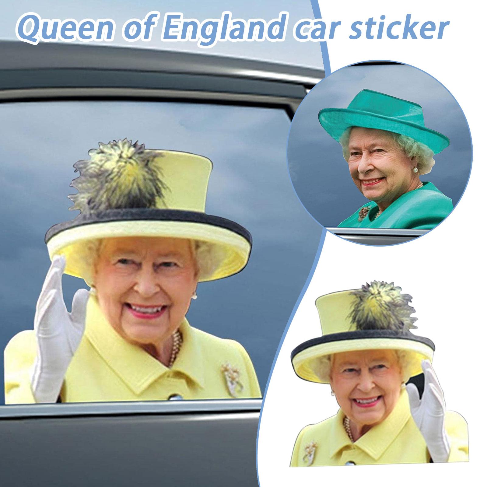 thumbnail image 5 of Wartleves Calcomanía para ventana de coche de la Reina de Inglaterra, impermeable, personalizada, J8T5, 5 of 7