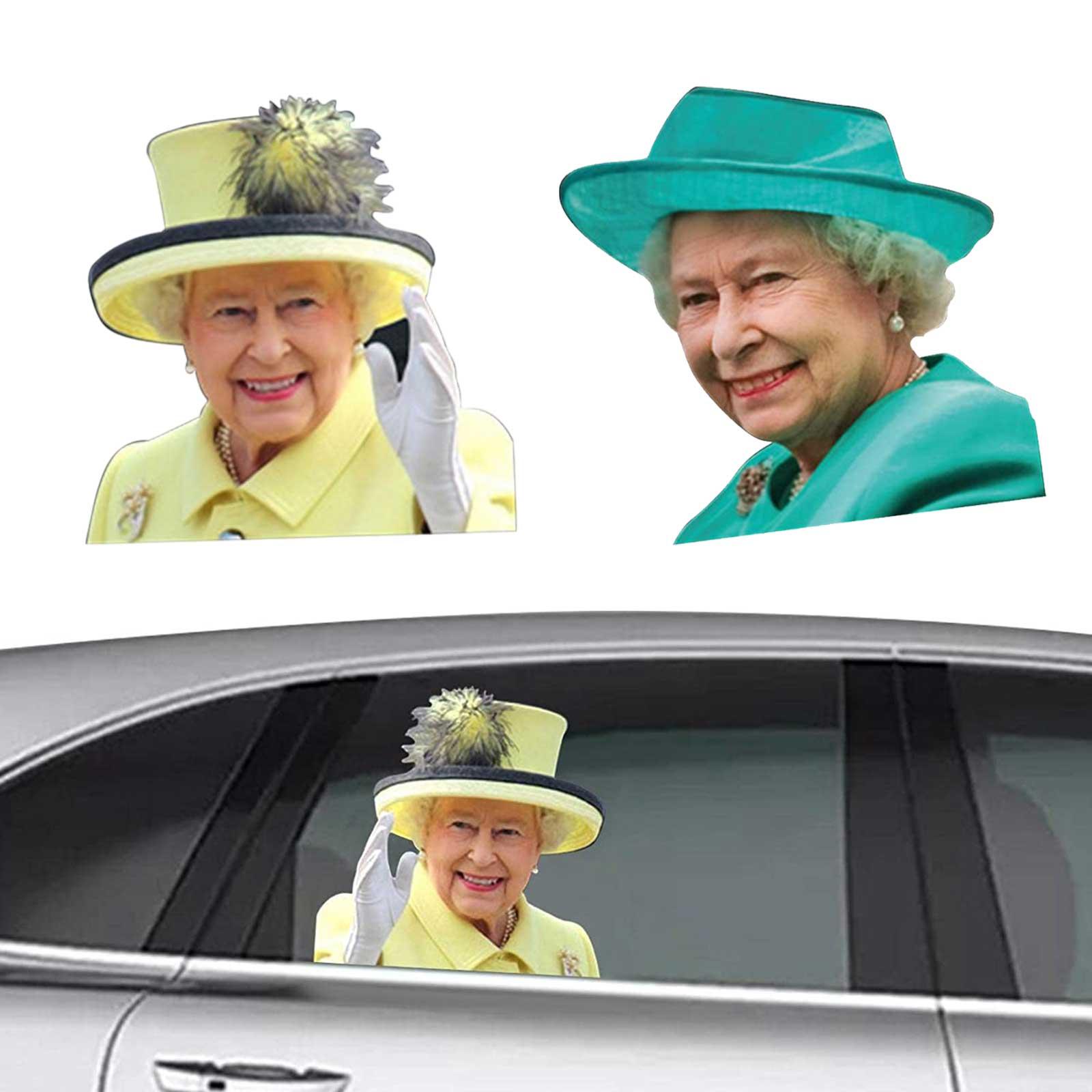 thumbnail image 2 of Wartleves Calcomanía para ventana de coche de la Reina de Inglaterra, impermeable, personalizada, J8T5, 2 of 7