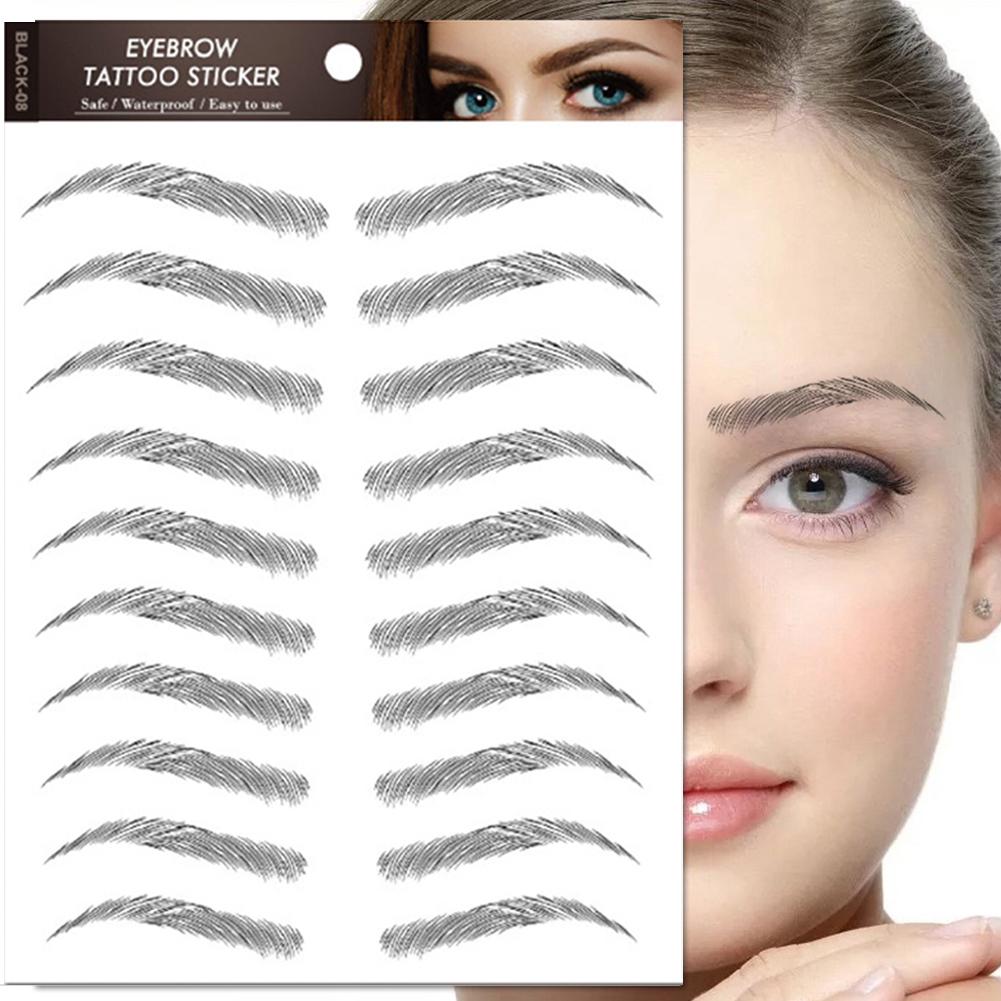 thumbnail image 4 of SGACAI Pegatinas para cejas, maquillaje, tatuaje resistente al agua, de larga duración, color negro, natural, 4 of 7