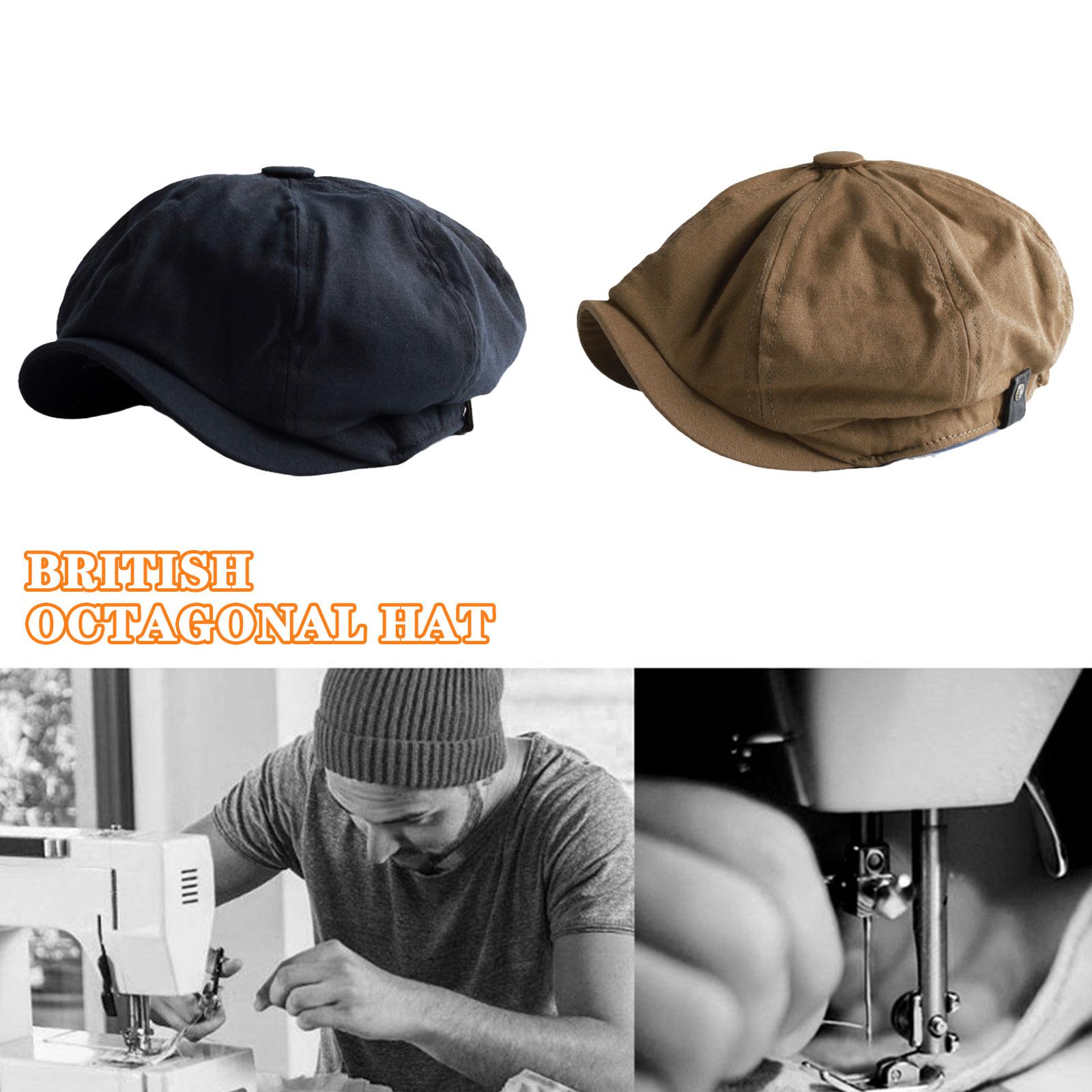 thumbnail image 3 of SGACAI Boina de pintor para hombre, gorra de vendedor de periódicos británica retro, gorra con visera AH Blinders, 3 of 7