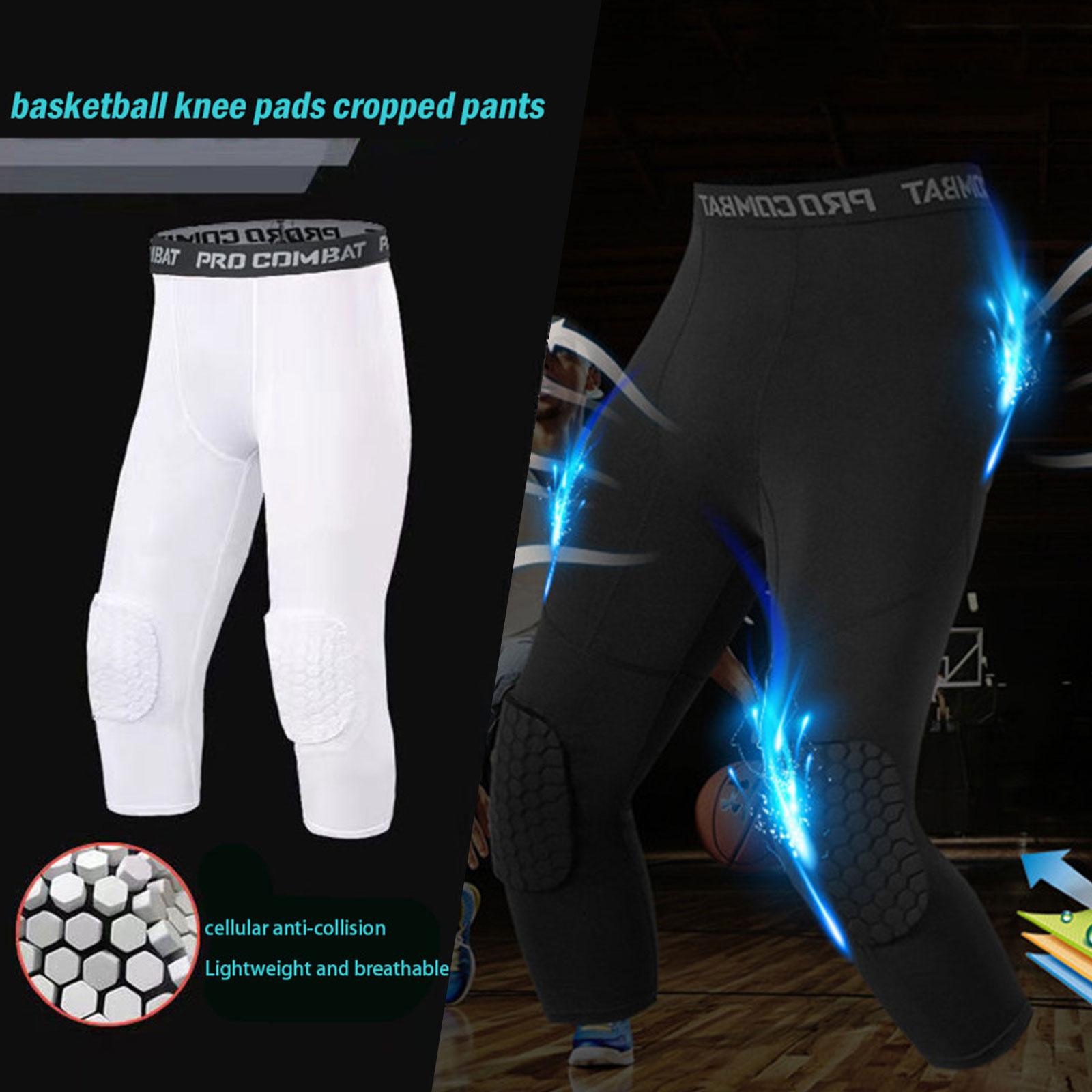 thumbnail image 5 of Ruifaya Pantalones deportivos de baloncesto recortados Pantalones ajustados con protección F D9H3, 5 of 7
