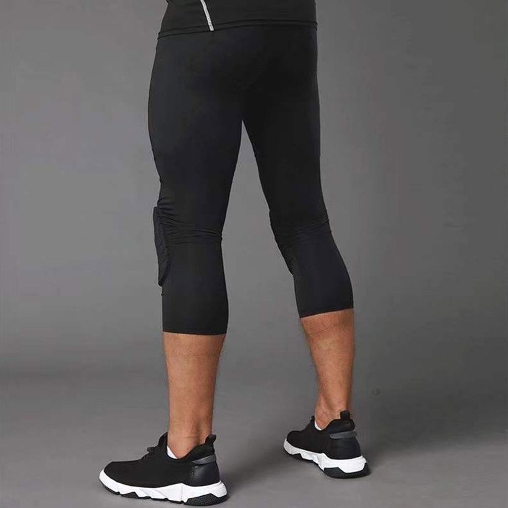 thumbnail image 2 of Ruifaya Pantalones deportivos de baloncesto recortados Pantalones ajustados con protección F D9H3, 2 of 7