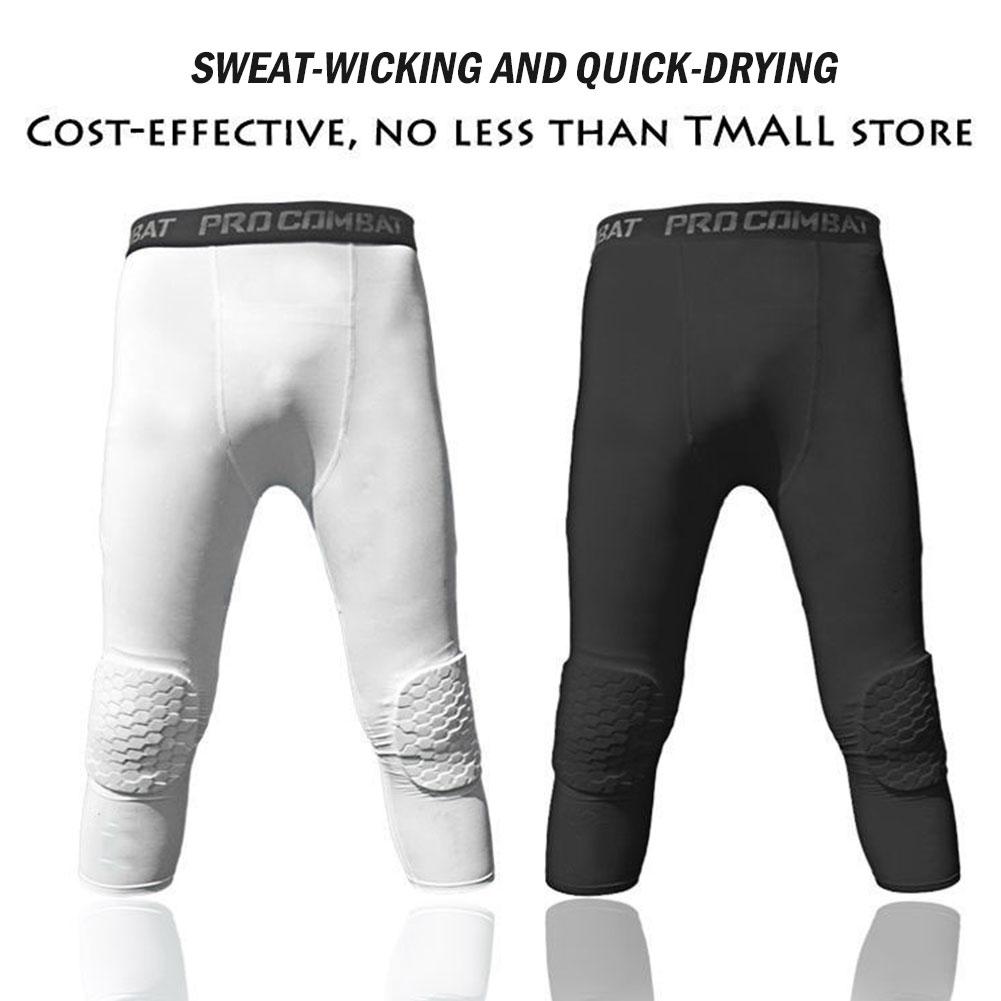 thumbnail image 4 of Ruifaya Pantalones deportivos de baloncesto recortados Pantalones ajustados con protección F D9H3, 4 of 7