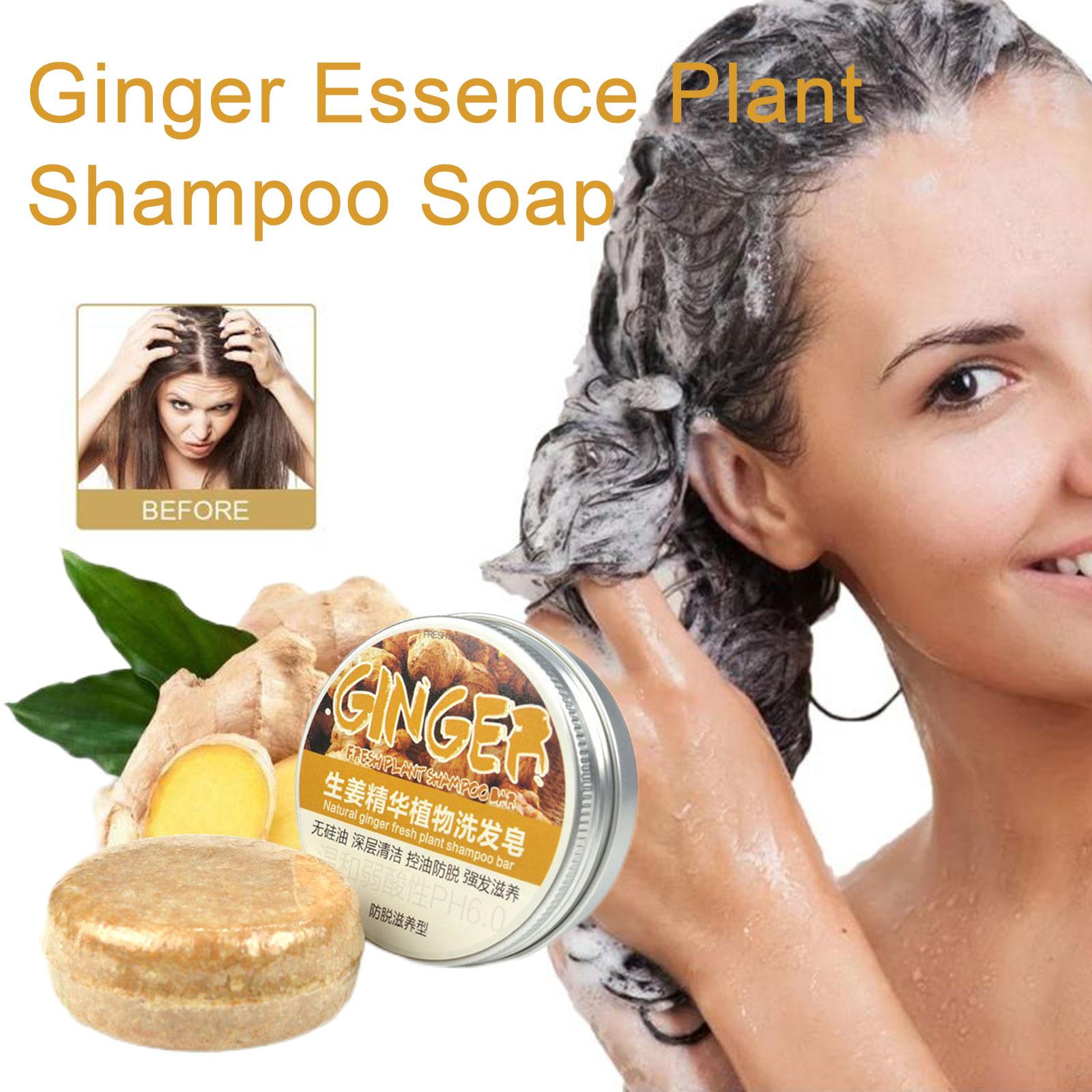 Description Picture 3 of item1/3/5/10pcs Ginger Polygonum Soap Shampoo Soap Cold Processed Soap Hair Shampoo Bar Pure Plant Hair Shampoos Hair Care
