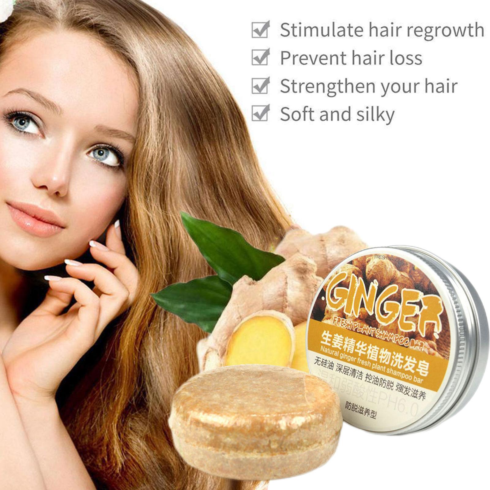 Description Picture 4 of item1/3/5/10pcs Ginger Polygonum Soap Shampoo Soap Cold Processed Soap Hair Shampoo Bar Pure Plant Hair Shampoos Hair Care
