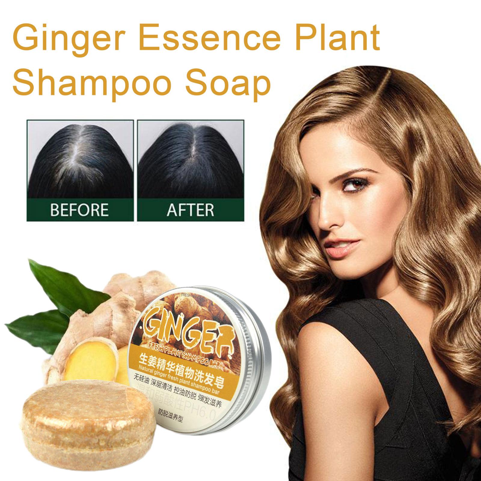 Description Picture 5 of item1/3/5/10pcs Ginger Polygonum Soap Shampoo Soap Cold Processed Soap Hair Shampoo Bar Pure Plant Hair Shampoos Hair Care