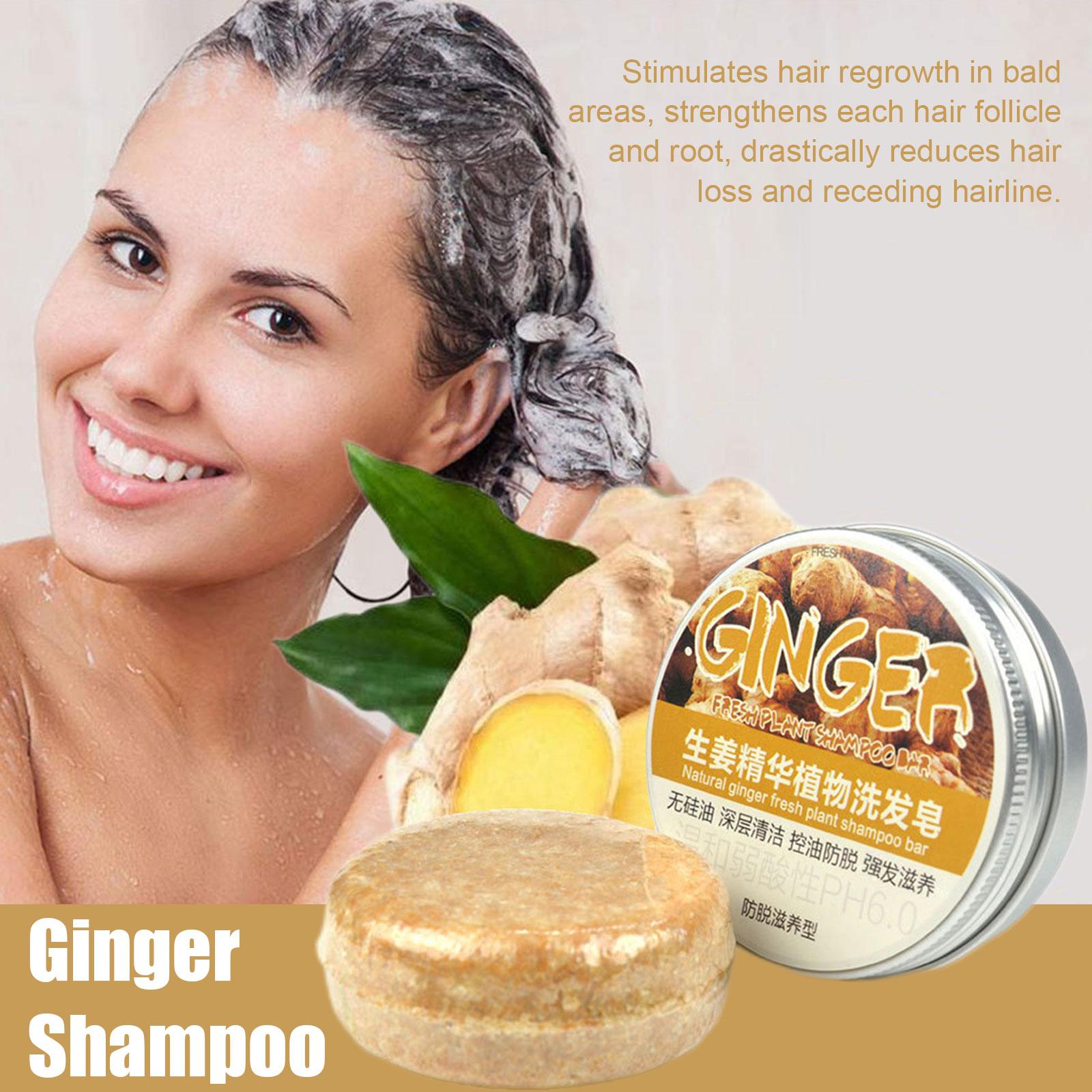 Description Picture 6 of item1/3/5/10pcs Ginger Polygonum Soap Shampoo Soap Cold Processed Soap Hair Shampoo Bar Pure Plant Hair Shampoos Hair Care