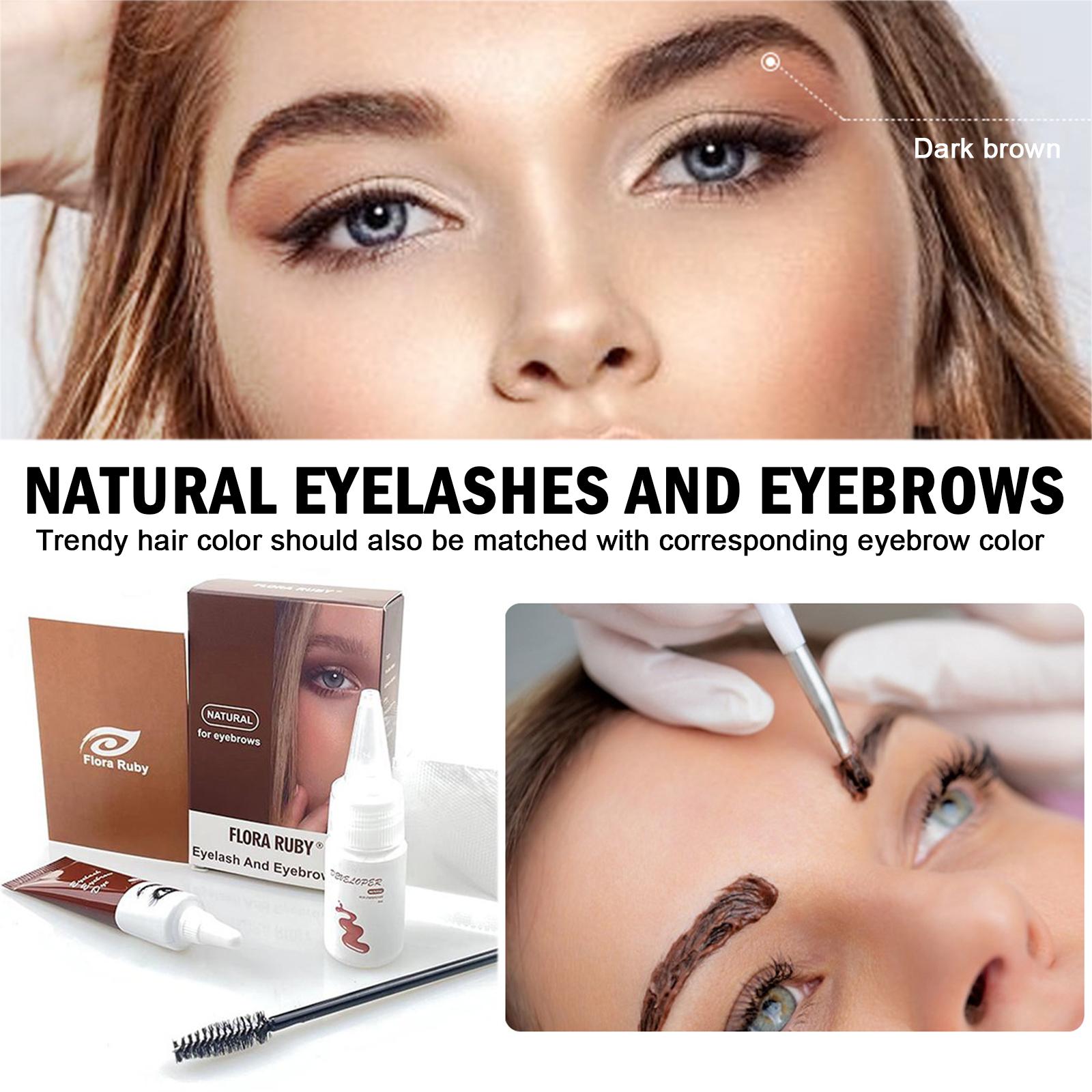 thumbnail image 5 of Wartleves Kit completo de tinte para cejas, pestañas, cejas, crema colorante de larga duración, marrón/ OFERTA, 5 of 7