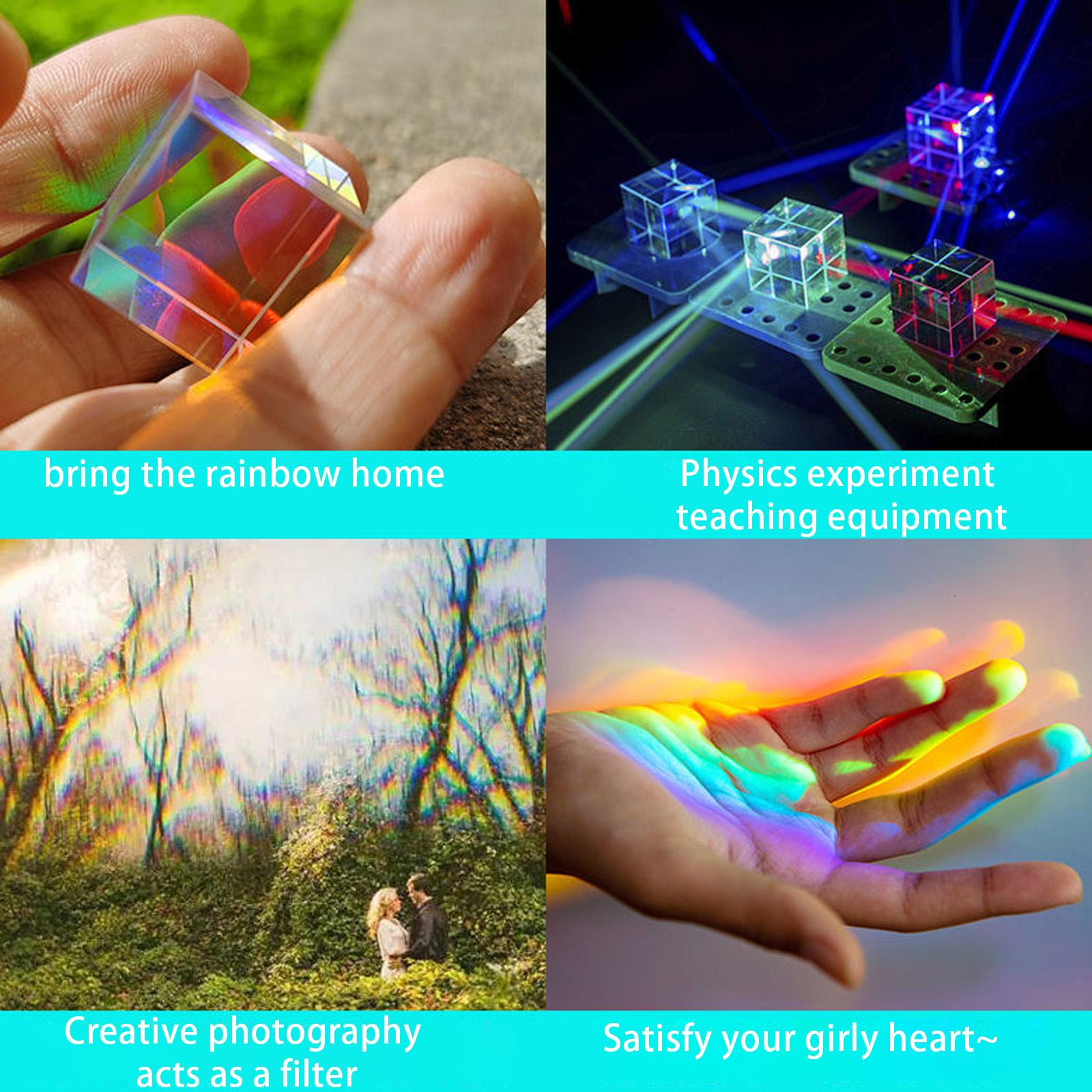 thumbnail image 2 of SGACAI Cubo de vidrio óptico mágico, cubo dicroico, prisma, combinador RGB, divisor, STOCK DEL REINO UNIDO, 2 of 7