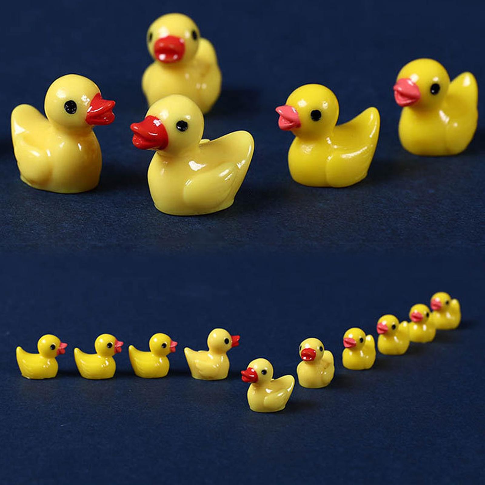 thumbnail image 3 of Wartleves 100/200 piezas de mini patitos de goma, patitos de resina en miniatura, pequeños patitos amarillos, profesor, 3 of 7
