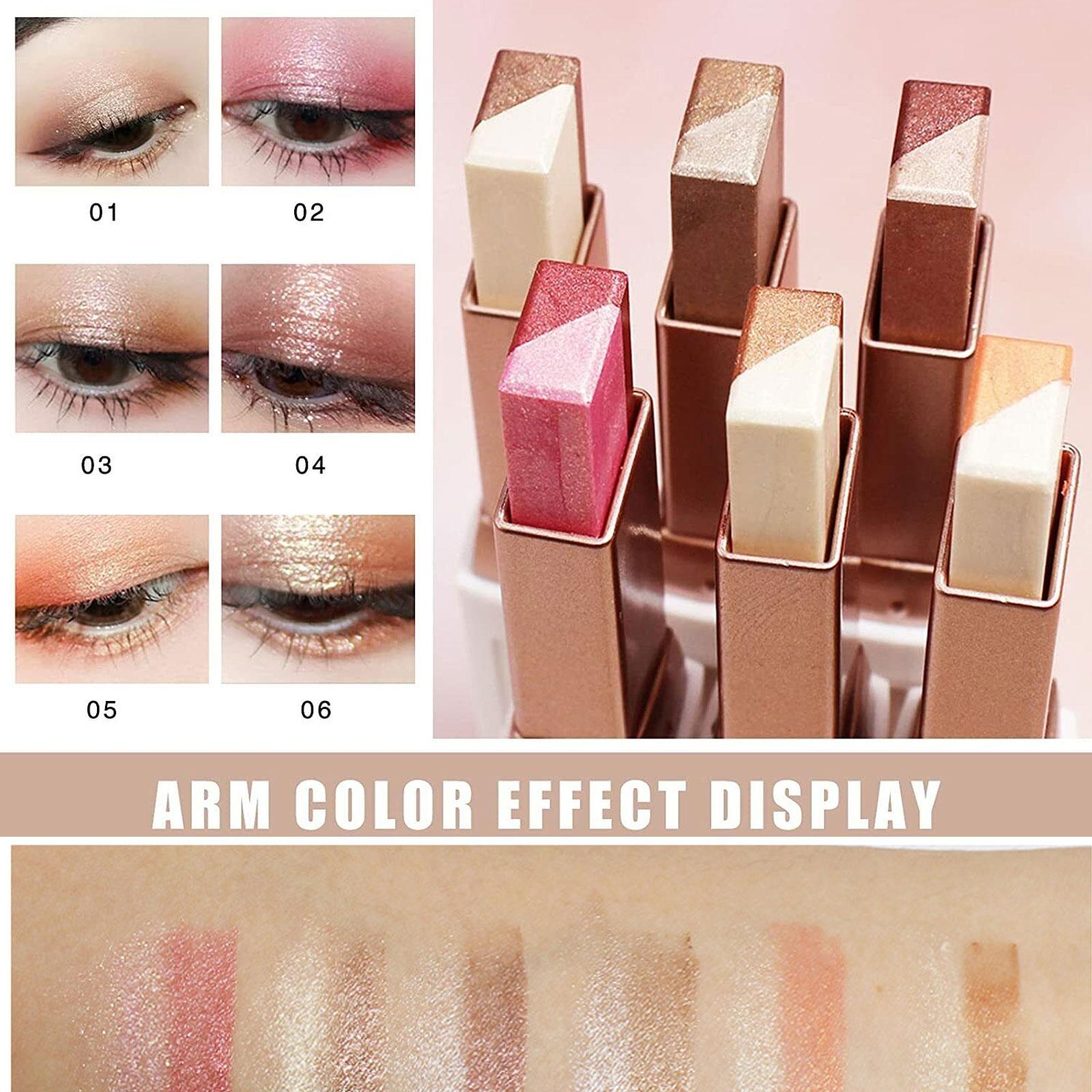 thumbnail image 3 of Ruifaya Barras de sombras de ojos de dos colores Sombras de ojos degradadas Sombras mate Crea degradadas, 3 of 7