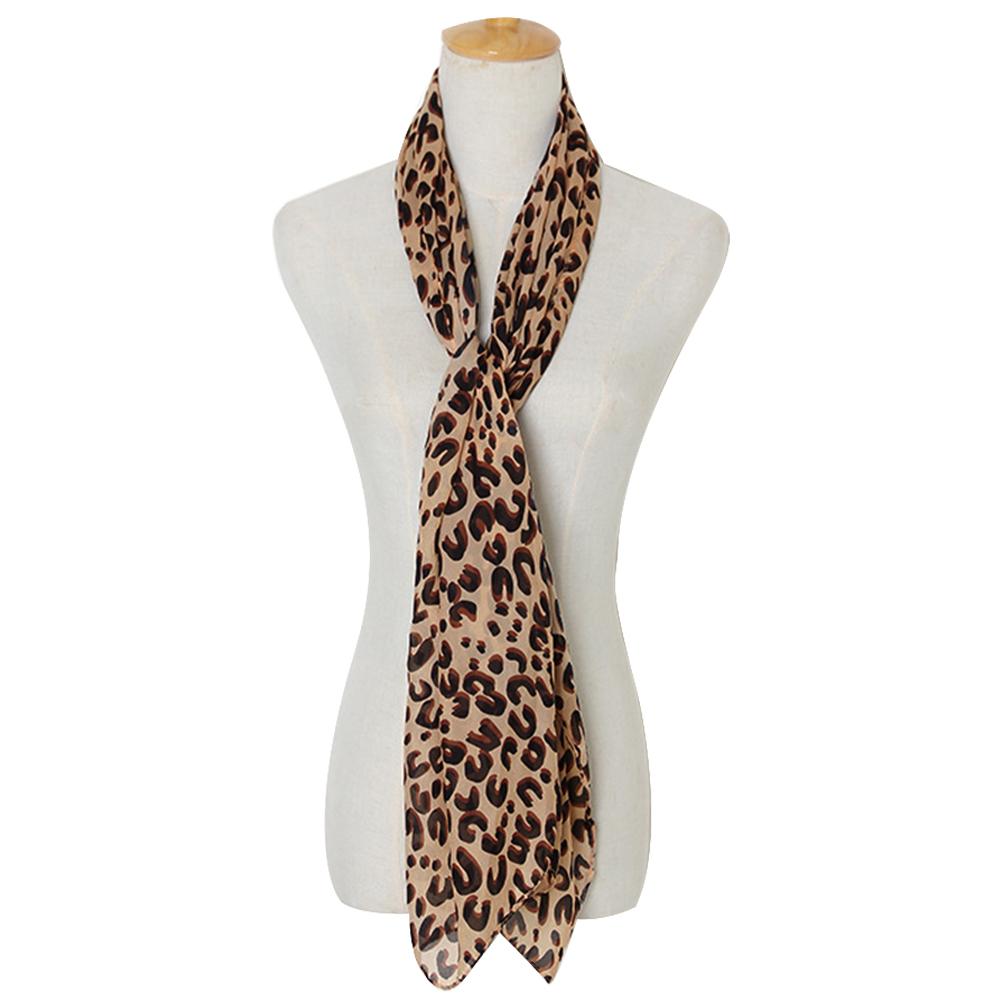thumbnail image 5 of Wartleves Bufanda con estampado de leopardo para mujer, estola de gasa vintage, suave, informal, Harajuku, 5 of 7