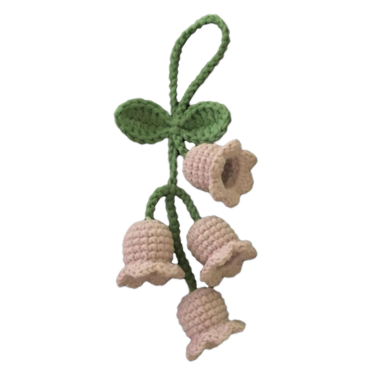 thumbnail image 4 of SGACAI LLSUZY - Llavero con colgante de flores y campanillas hecho a mano, tejido a ganchillo, para mujer, con forma de flor, T3V8, para bolso, con colgante de orquídea, 4 of 7