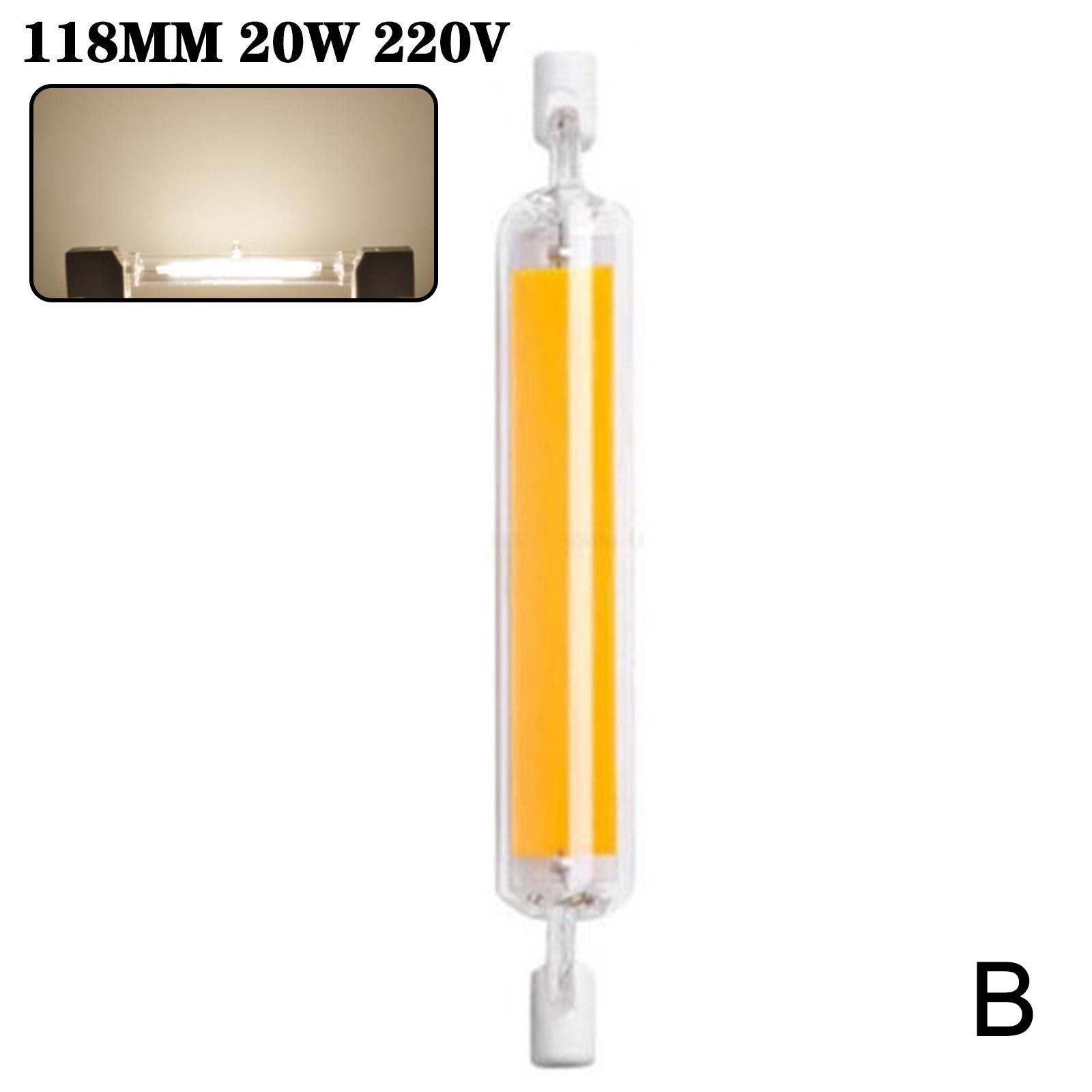 thumbnail image 2 of Ruifaya Bombilla LED R7S COB de 78 mm y 20 W, tubo de vidrio regulable, lámpara de repuesto de 10 W, 2 of 7